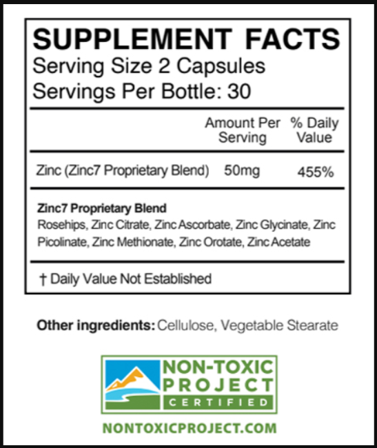 zinc7-Supplement facts